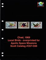 $8.45 Scott Value - 1969 CHAD Birds with overprints Apollo scarcer CV MNH NH UMM