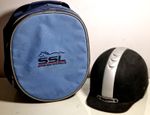 Requisite Vented Horse Riding Hat Black Silver Size 57cm Helmet Plus Bag- EN1384