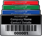 Asset ID Labels Silver - Standard Size - Choice of Sticker Colours (D2)