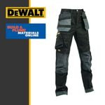 Dewalt Harrison Pro Stretch Fit Trousers Black/Grey -4 Way Worker Plus trade