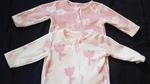 GEORGE PINK MIX FLORAL FLEECE SLEEPSUITS 2 WAY ZIP FIRST SIZE UP TO 9LBS UNWORN