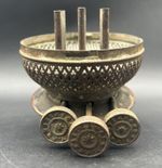 RARE TRIPLEX/TRIPLE  BRASS TONE LAMP OIL BURNER. T.ROWATT SONS.