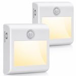 2 Pack Motion Sensor Night Lights Battery Powered LED Stick On Cupboard Lights