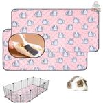 Guinea Pig Bed Cage Liners (2) – Machine Washable, Includes Mini Brush & Dustpan