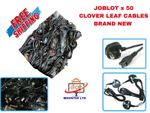 JOBLOT x 50 CLOVER LEAF CABLE CORD UK PLUG BRAND NEW