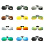 Flip Up Clip On Sunglasses Glasses Polarized Night Vision Eyewear Driving Len US
