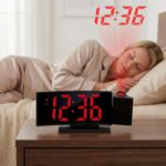 180° Rotating Projection LED Alarm Clock Time Temperature Display