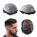 Durable Mens Hairpieces Human Hair Poly Skin Toupee Hair Replacement System 