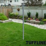 TuffLine 2.4 Metre Heavy Duty Clothes Post Washing Line Pole Grey Powder Coated