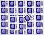 30 BARCODED 1st CLASS, USED UNFRANKED LARGE PART ORIGINAL GUM