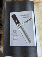 greenteQ Keyless Smart Door Lock Handle Set, Smartphone Compatible, Silver/Black