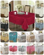Damask Jacquard Table Cloth Cover Rectangle & Round Napkin Table Runner Floral 