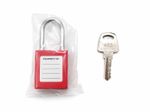 Red Safety Lockout Tagout LOTO Padlock With Keys Property Of Label