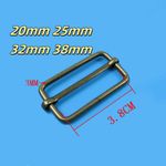 Metal Sliding Bar Strap Adjuster Buckles Webbing Slider 20mm 25mm 32mm 38mm