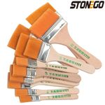 12x Flat Paint Brushes Set Nylon Hair Acrylic Oil Watercolour Artist Painting To