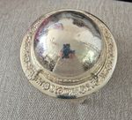 Antique c1900s Queen Anne Silver  Plated Butter /Caviar Dish with roll top lid.