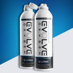 Evolve Oxygen Can - 44 Litres - 2 Pack - Flip Top - Breathing oxygen can