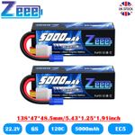 2x Zeee 6S 22.2V 5000mAh LiPo Battery 120C EC5 Hardcase for RC Car Truck Boat