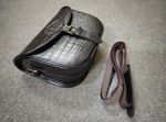 QUALITY ENGLISH BLACK USED HANDMADE LEATHER CARTRIDGE BAG SHOOTING SHOTGUN