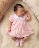 Premature Baby Girl Dress Set Prem Small Early Tiny Frilly Bow Pink