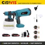 2 Battery Cordless Paint Sprayer Fence Wall Airless 21V HVLP Spray Gun UK Stock