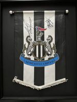 Signed Framed Kevin Keegan Alan Shearer Newcastle Autograph Pennant + Proof