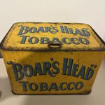 Boars Head Tobacco cigarette shop store tin.