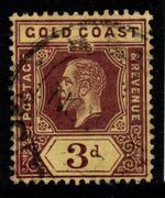 GOLD COAST SG77b 1913 3d PURPLE/YELLOW WHITE BACK USED