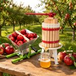 Fruit Press with Straining Bag Wine Cider Maker Crusher Kit Tool Hard Wood