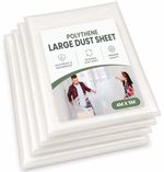Plastic Dust Sheet 4m x 5m Waterproof Polythene Decorating Painting Floor Cover