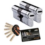 Pair Avocet ABS 3 Star Keyed Alike Anti Snap Euro Cylinder Door Lock Upvc TS007