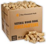 Natural Eco Wood Wool Firelighters, 500 Fire Starters for BBQ or Wood Burner