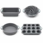 4in1 Silicone Baking Set Nonstick Baking Cake Pan Mould Set for Oven Xmas Dinner