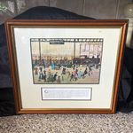 Extremely Rare Vintage Framed Print Blackpool Waterloo Station By Helen Bradley