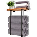 Towel Holder Rack With Shelf  Bathroom Storage Rack Wall Mounted