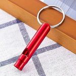 Aluminum Survival Whistle Emergency Keychain Camping Hiking Outdoor Safety Gear