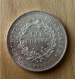 SILVER 50 Francs Hercules 1977 coin   90% Silver 30gr