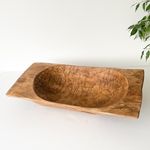 Dark Wooden Dough Bowl, Vintage Farmhouse Bowl T68