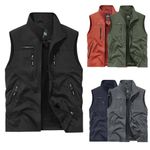 Mens Gilet Body Warmer Multi Pocket Full Zip Lightweight Vest Sleeveless M-4XL -