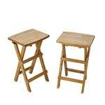 Shire Set of 2 Wooden Folding Bar Stools for Kitchen Island Breakfast Bar