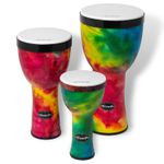 Nesting Djembe Set 8 10 12 Inch Pre-Tuned PVC Lightweight Rainbow World Rhythm