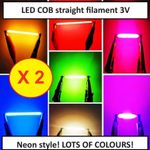 2 x 3V 12V LED Rigid Filament 68mm 54mm 38mm 29mm 19mm Edison Bulb COB Lamp