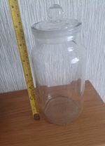 20cm TALL VINTAGE SHOP SWEET CANDY APOTHERCARY JAR GROUND GLASS LID
