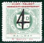 GB Wales GWR PORT TALBOT RAILWAY Letter Stamp 4d Surcharge Mint MM PIW88