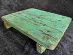 OLD VINTAGE HAND-MADE PAINTED WOOD SMALL STOOL, BAJOT , RAJASTHANI HOME DECORE