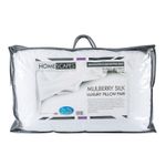 Pure Mulberry Silk Blend Filled Pillow Pair with Super Soft 100% Cotton Casing