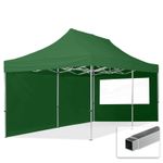 3x6 PES Pop Up Gazebo with Sides and Panorama Windows Aluminium 32 mm dark green