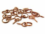 20 x Picture Ring Hangers Copper Screw In Hooks & Eyes Frame Hanging Cord (493)