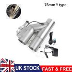 76mm 3" Exhaust Control Pipe Dual Valve Electric Y Pipe with Remote Kit UK