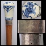 Antique St Cloud Porcelain Brigg Walking Cane ( CH Read British Museum Curator )